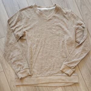 V-Neck Men's Sweater - Beige Taupe - Size XL